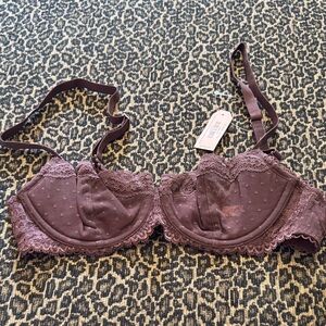 Dobreva Lacy Underwire Bra in Hazelnut Size 34A